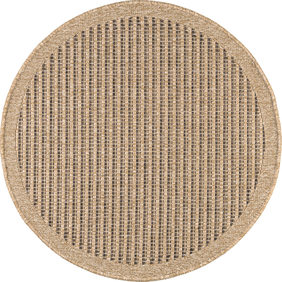 Tapis extérieur rond - 80cm - naturel - 100% polypropylène résistant aux UV - 1400 gr/m²