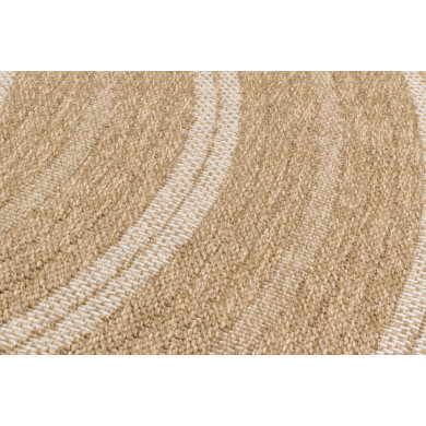 Tapis extérieur rond - 120cm - naturel - 100% polypropylène résistant aux UV - 1400 gr/m²