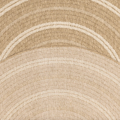 Tapis extérieur rond - 120cm - naturel - 100% polypropylène résistant aux UV - 1400 gr/m²