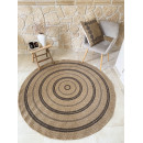 Tapis extérieur rond - 120cm - naturel - 100% polypropylène résistant aux UV - 1400 gr/m²