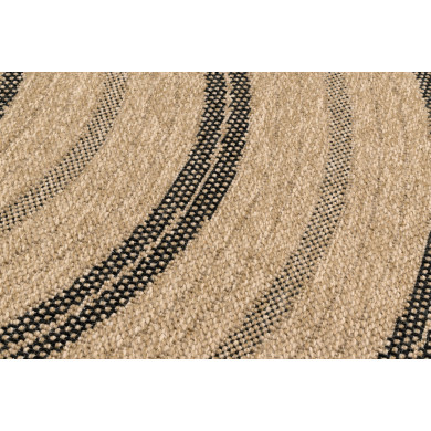 Tapis extérieur rond - 120cm - naturel - 100% polypropylène résistant aux UV - 1400 gr/m²