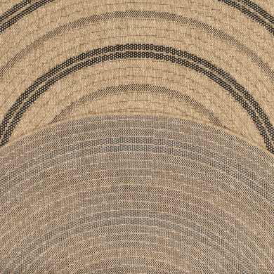 Tapis extérieur rond - 160cm - naturel - 100% polypropylène résistant aux UV - 1400 gr/m²