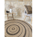 Tapis extérieur rond - 160cm - naturel - 100% polypropylène résistant aux UV - 1400 gr/m²