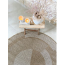 Tapis extérieur rond - 120cm - naturel - 100% polypropylène résistant aux UV - 1400 gr/m²