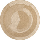 Tapis extérieur rond - 160cm - naturel - 100% polypropylène résistant aux UV - 1400 gr/m²