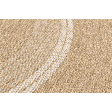 Tapis extérieur rond - 160cm - naturel - 100% polypropylène résistant aux UV - 1400 gr/m²