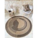 Tapis extérieur rond - 160cm - naturel - 100% polypropylène résistant aux UV - 1400 gr/m²