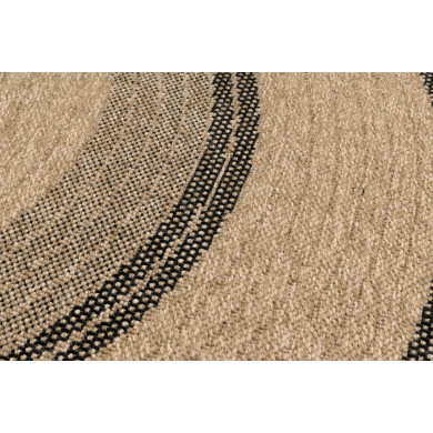 Tapis extérieur rond - 160cm - naturel - 100% polypropylène résistant aux UV - 1400 gr/m²