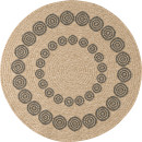 Tapis extérieur rond - 160cm - naturel - 100% polypropylène résistant aux UV - 1400 gr/m²