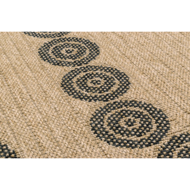 Tapis extérieur rond - 160cm - naturel - 100% polypropylène résistant aux UV - 1400 gr/m²