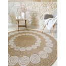 Tapis extérieur rond - 80cm - naturel - 100% polypropylène résistant aux UV - 1400 gr/m²