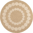 Tapis extérieur rond - 120cm - naturel - 100% polypropylène résistant aux UV - 1400 gr/m²