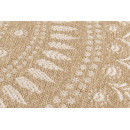 Tapis extérieur rond - 120cm - naturel - 100% polypropylène résistant aux UV - 1400 gr/m²