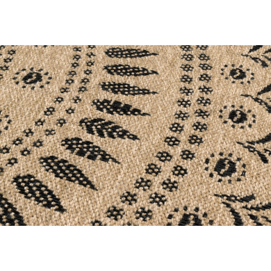 Tapis extérieur rond - 80cm - naturel - 100% polypropylène résistant aux UV - 1400 gr/m²