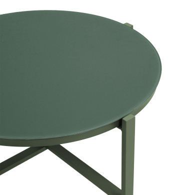 Salon de Jardin - Ensemble de 4 places en acier et bois - Table - Vert - Camille - Avril Paris