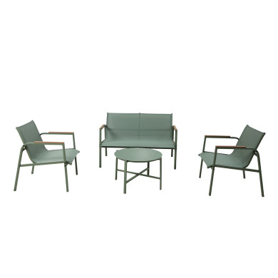 Camille - Salon de Jardin - Ensemble de 4 places - Vert - Avril Paris