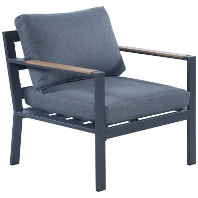 Avril Paris - Fauteuil -  Gris anthracite et naturel - MABILLON