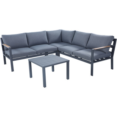 Salon de jardin d'angle design en aluminium 5 places - anthracite - PASSY - Avril Paris