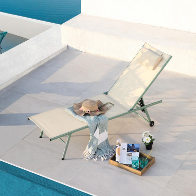 Sunny - Lot de 2 transats - Sunny - Vert Beige - Avril Paris