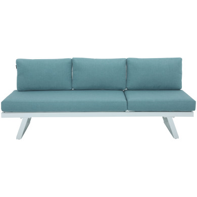Salon de jardin fonctionnel modulable en aluminium design - blanc vert