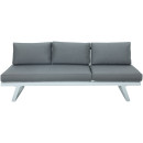 Salon de jardin fonctionnel modulable en aluminium design - blanc gris