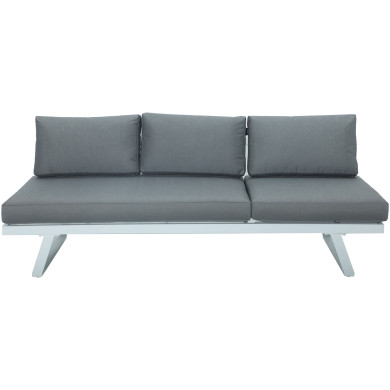 Salon de jardin fonctionnel modulable en aluminium design - blanc gris