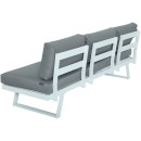 Salon de jardin fonctionnel modulable en aluminium design - blanc gris