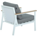 Salon de jardin en aluminium 5 places- blanc gris - extérieur