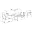 Salon de jardin en aluminium 5 places- vert blanc - extérieur