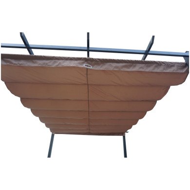 Tonnelle/Pergola en aluminium 3x4m toile coulissante rétractable - anthracite taupe