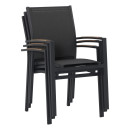 Table de jardin extensible aluminium 135/270cm + 8 fauteuils empilables textilène Gris Anthracite - LAZARE 8