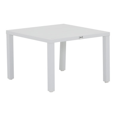 Salon de jardin d'angle design en aluminium 5 places - blanc beige