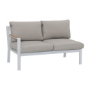 Salon de jardin d'angle design en aluminium 5 places - blanc beige