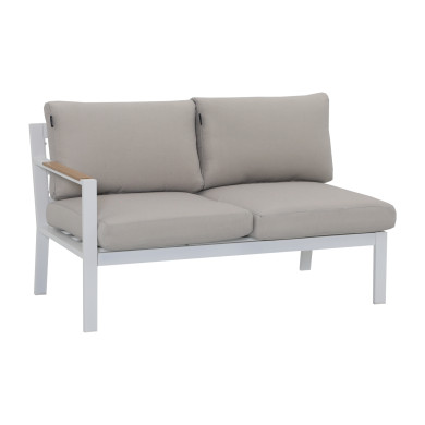 Salon de jardin d'angle design en aluminium 5 places - blanc beige