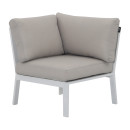 Salon de jardin d'angle design en aluminium 5 places - blanc beige