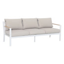 Salon de jardin design en aluminium 5 Places - blanc beige