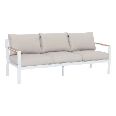 Salon de jardin design en aluminium 5 Places - blanc beige