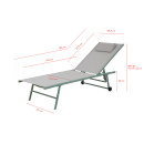 Lot de 2 transats inclinables et empilables - Vert Gris