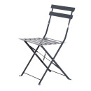 Table et chaises pliantes bistrot balcon terrasse - 2 places - Anthracite