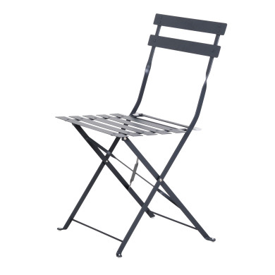 Table et chaises pliantes bistrot balcon terrasse - 2 places - Anthracite
