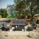 Salon de jardin en aluminium 5 places- anthracite - extérieur