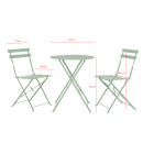 Table et chaises pliantes bistrot balcon terrasse- 2 places - Vert