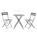 Table et chaises pliantes bistrot balcon terrasse - 2 places - Anthracite
