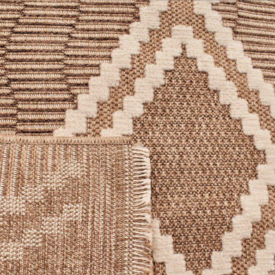 Tapis extérieur - 120x170cm - multicolore - 100% polypropylène résistant aux UV - 1400gr/m²