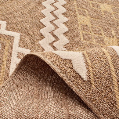 Tapis extérieur - 120x170cm - multicolore - 100% polypropylène résistant aux UV - 1400gr/m²