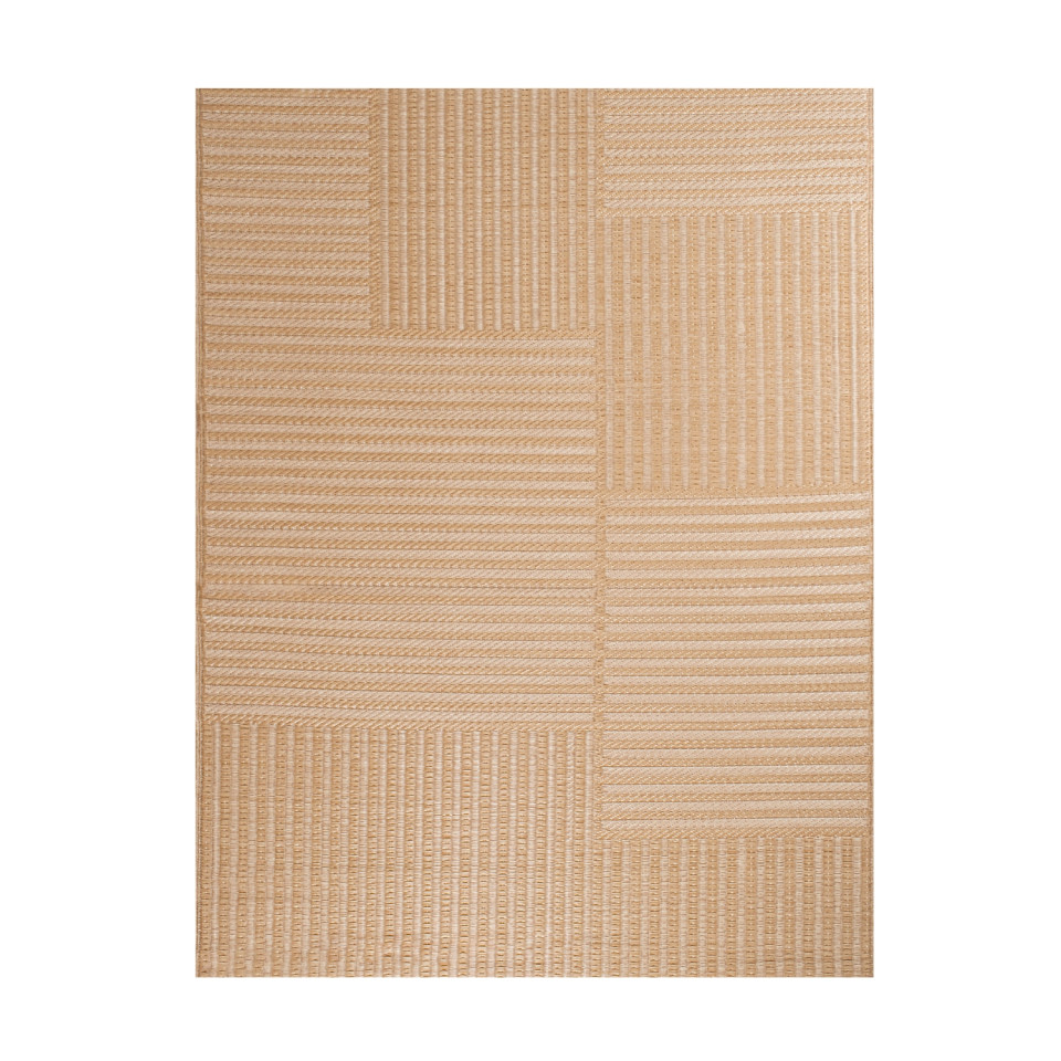 Tapis extérieur - 120x160cm - beige - 100% polypropylène résistant aux UV - 400gr/m²