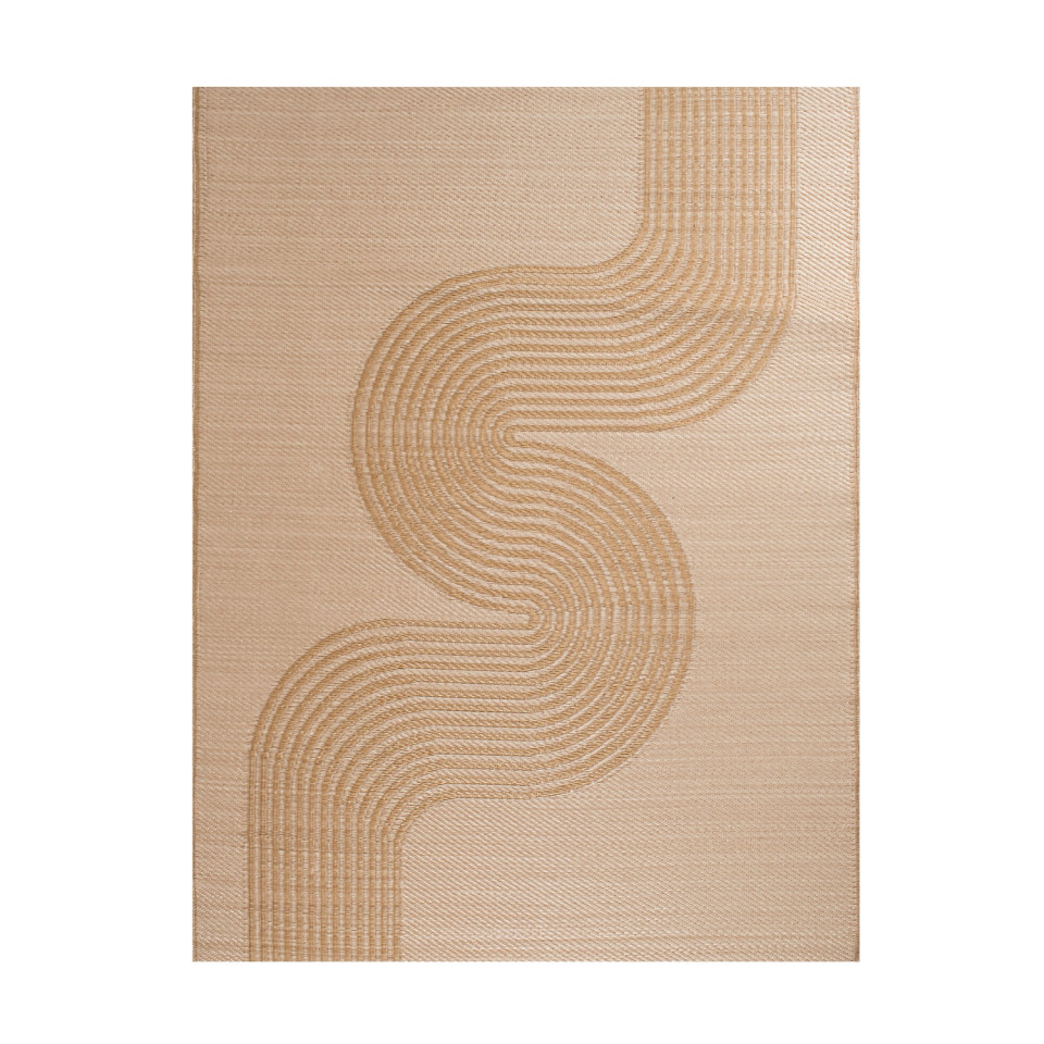 Tapis extérieur - 120x160cm - beige - 100% polypropylène résistant aux UV - 400gr/m²