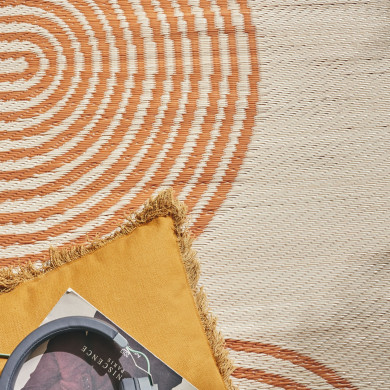 Tapis extérieur - 120x160cm - terra - 100% polypropylène résistant aux UV - 400gr/m²