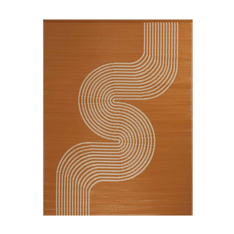 Tapis extérieur - 120x160cm - terra - 100% polypropylène résistant aux UV - 400gr/m²