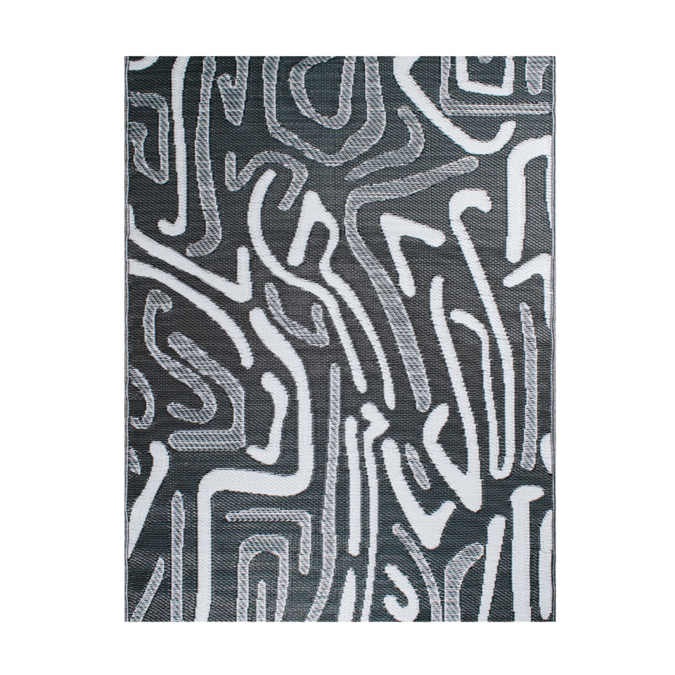 Tapis extérieur - 120x160cm - noir - 100% polypropylène résistant aux UV - 400gr/m²